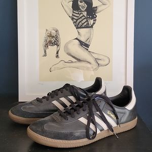 Black Leather Sambas